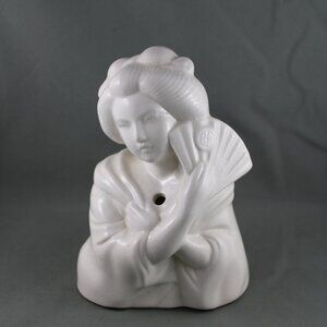 Vintage Benihana Glass - Geisha Bust with Fan - Made in Japan